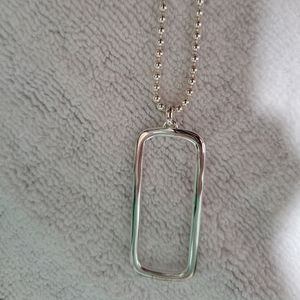 Coach silver rectangle necklace
